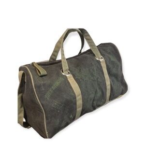 True Religion Canvas Duffle Bag Y2K Streetwear Faded Black Travel Gym Bag